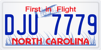 NC license plate DJU7779