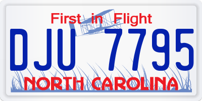 NC license plate DJU7795