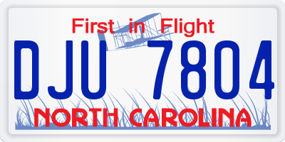 NC license plate DJU7804