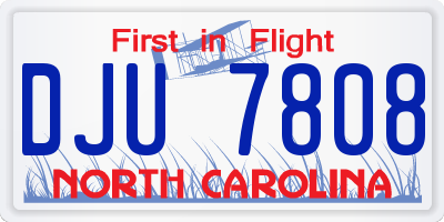 NC license plate DJU7808