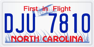 NC license plate DJU7810