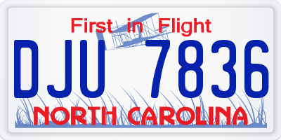 NC license plate DJU7836