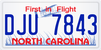 NC license plate DJU7843