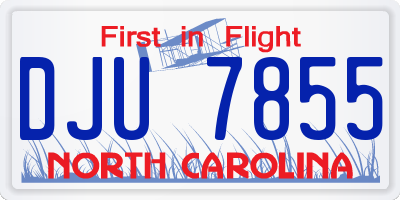 NC license plate DJU7855