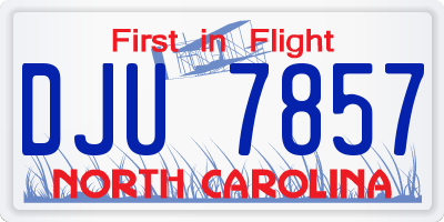NC license plate DJU7857