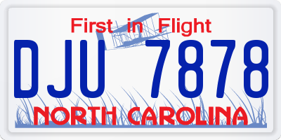 NC license plate DJU7878