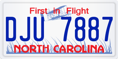 NC license plate DJU7887