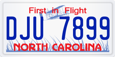 NC license plate DJU7899