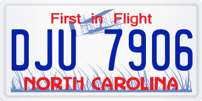 NC license plate DJU7906