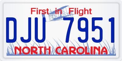 NC license plate DJU7951