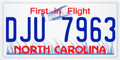 NC license plate DJU7963