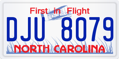 NC license plate DJU8079