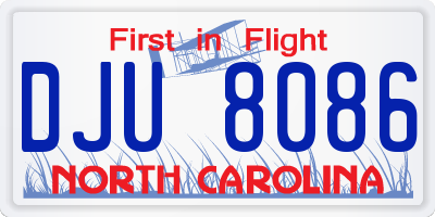 NC license plate DJU8086