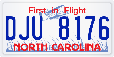 NC license plate DJU8176