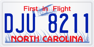 NC license plate DJU8211