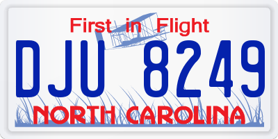 NC license plate DJU8249