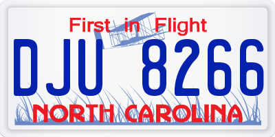 NC license plate DJU8266