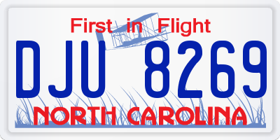 NC license plate DJU8269