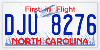NC license plate DJU8276