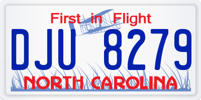 NC license plate DJU8279