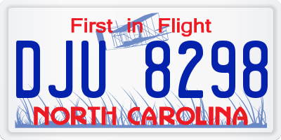 NC license plate DJU8298