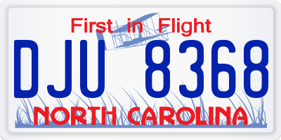 NC license plate DJU8368