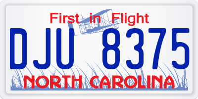 NC license plate DJU8375