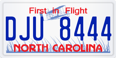 NC license plate DJU8444