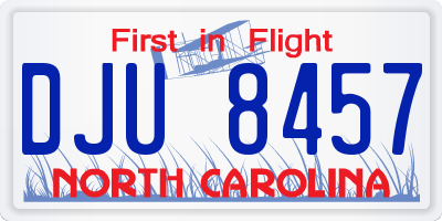 NC license plate DJU8457