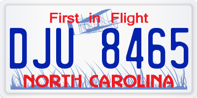 NC license plate DJU8465