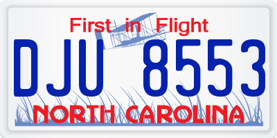 NC license plate DJU8553
