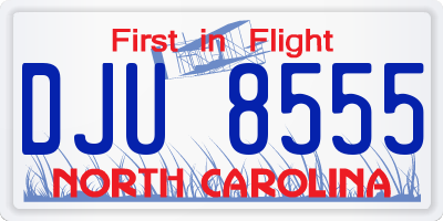 NC license plate DJU8555