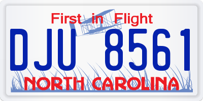 NC license plate DJU8561