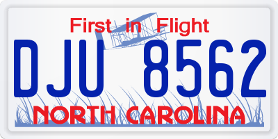 NC license plate DJU8562