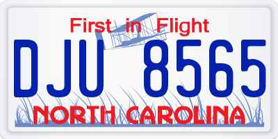 NC license plate DJU8565