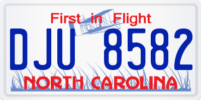 NC license plate DJU8582