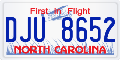 NC license plate DJU8652
