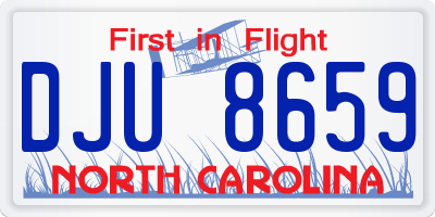 NC license plate DJU8659