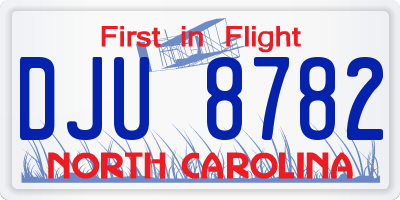 NC license plate DJU8782