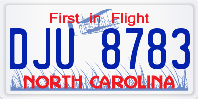 NC license plate DJU8783