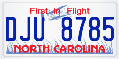 NC license plate DJU8785