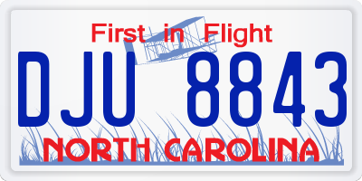 NC license plate DJU8843