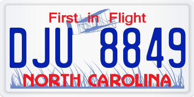 NC license plate DJU8849