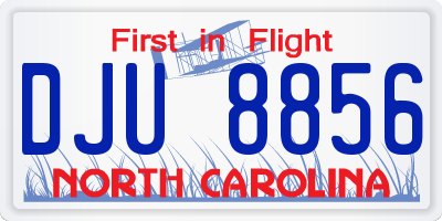NC license plate DJU8856