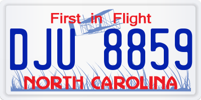 NC license plate DJU8859