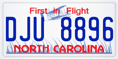 NC license plate DJU8896