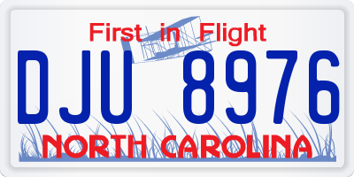 NC license plate DJU8976