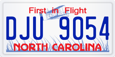 NC license plate DJU9054