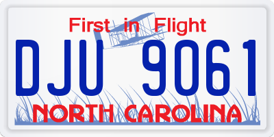 NC license plate DJU9061