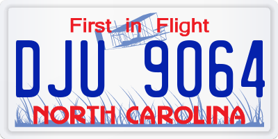 NC license plate DJU9064
